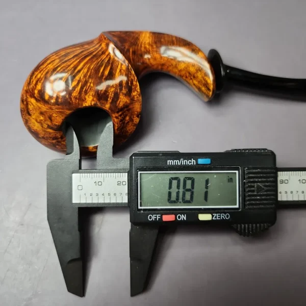 C-Pipe Smooth Asymmetric Fish Handmade Briar Pipe, New - Image 10