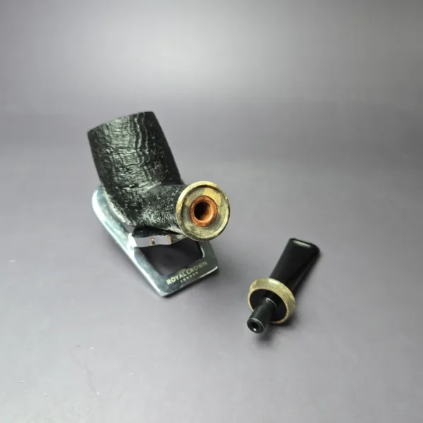 Chheda Sandblasted Billiard w/ Buckeye Burl Estate Briar Pipe, Unsmoked - Image 10