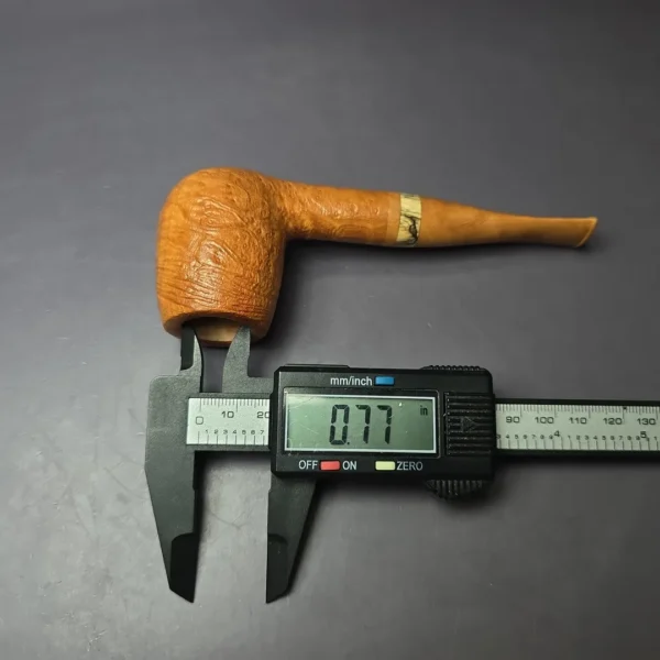 PapaBearPipes Sandblasted All-Briar Billiard Handmade Briar Pipe, New - Image 10