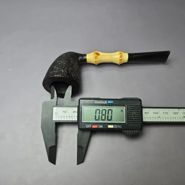 Michael Lindner 2012 D1 Sandblasted Bamboo Dublin Estate Briar Pipe, Unsmoked - Image 10