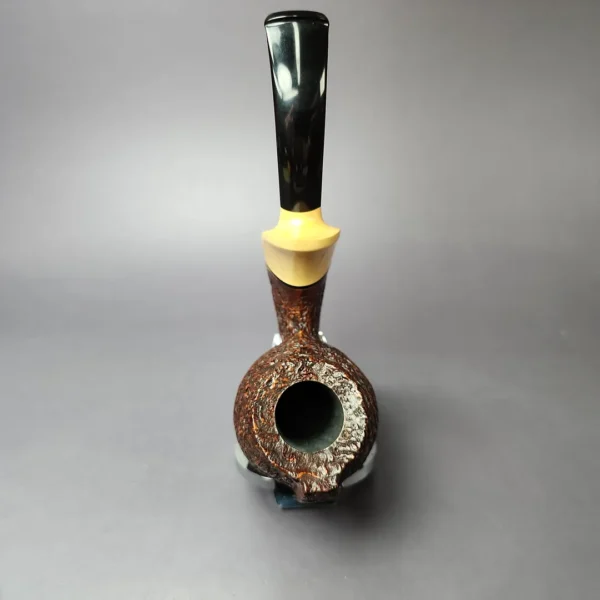HS Studio Sandblasted Blowfish w/ Boxwood Estate Briar Pipe, Unsmoked - Image 10