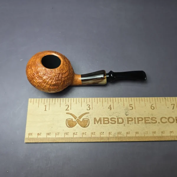 J. Mouton Tanblast Tomato w/ Ox Horn & Brass Handmade Briar Pipe, New - Image 10