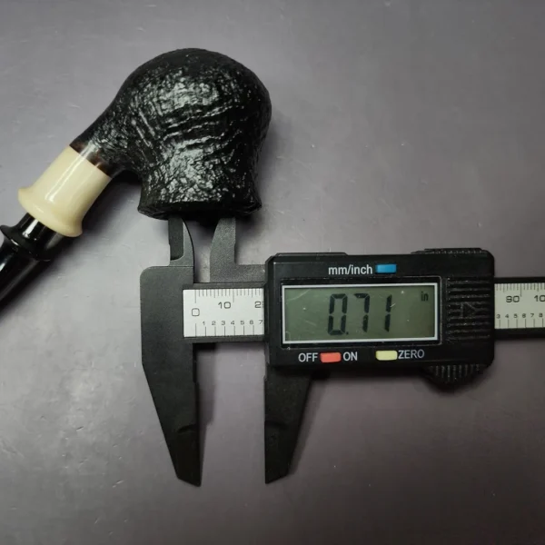 HS Studio Sandblasted "Bo Nordh Pot" w/ Horn Estate Briar Pipe, Unsmoked - Image 10