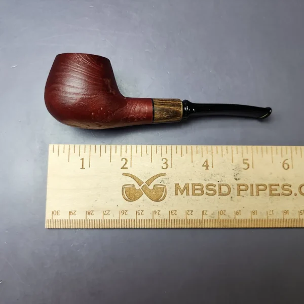 MBSD Briars by Piero Vitale Sandblasted Author w/ Zebrawood Briar Pipe, New - Image 10
