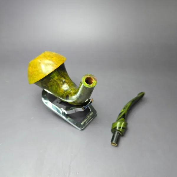 Mutcat XL Smooth Green w/ Ebonite Calabash Handmade Pipe, New - Image 10