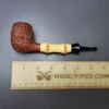 Michael Linder 2011 C2 Sandblasted Billiard w/ Bamboo Estate Briar Pipe, Unsmoked - Image 10