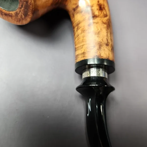 Nording A XL Smooth Bent Billiard w/ Silver Estate Briar Pipe, Unsmoked - Image 10
