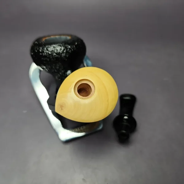HS Studio Sandblasted Acorn w/ Boxwood Estate Briar Pipe, Unsmoked - Image 11