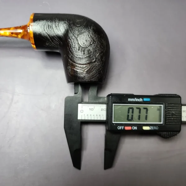 Mina Pipes Sandblasted Reverse Calabash Nosewarmer Estate Briar Pipe, Unsmoked - Image 11