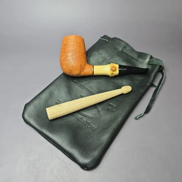 Brandon Brooks Sandblasted Bamboo Stack Handmade Briar Pipe, New - Image 11