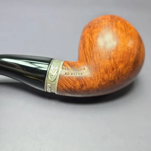Ser Jacopo L1 Smooth Apple w/ Engraved Silver Estate Briar Pipe, Italian Estates - Image 11