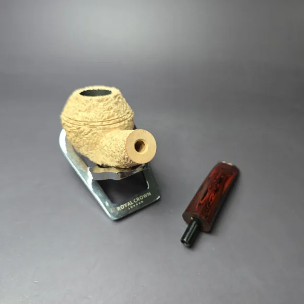 Pipe Tristan Natural Granite Bullmoose Handmade Briar Pipe, New - Image 11