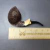 HS Studio Sandblasted Blowfish w/ Boxwood Estate Briar Pipe, Unsmoked - Image 11