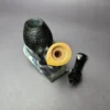 HS Studio Sandblasted Blowfish w/Boxwood Estate Briar Pipe, Unsmoked - Image 11