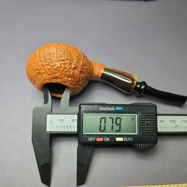 J. Mouton Tanblast Tomato w/ Ox Horn & Brass Handmade Briar Pipe, New - Image 11