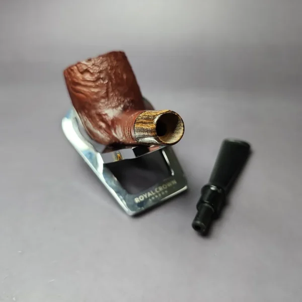 MBSD Briars by Piero Vitale Sandblasted Billiard w/ Zebrawood Briar Pipe, New - Image 11