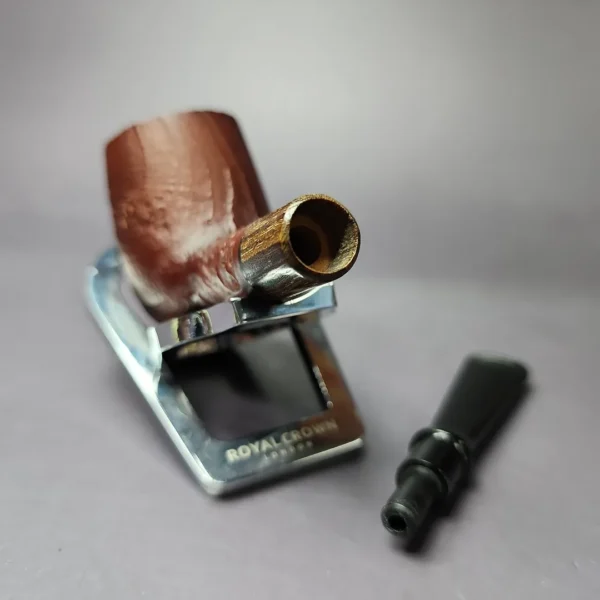 MBSD Briars by Piero Vitale Sandblasted Billiard w/ Zebrawood Briar Pipe, New - Image 11