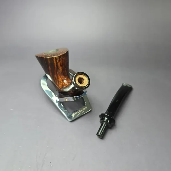 Bruno Nuttens Hand Made XL Smooth Calabash w/ Horn Estate Briar Pipe, Unsmoked - Image 11