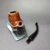 Castleford Smooth Bent Billiard w/ Silver Estate Briar Pipe, English Estates - Image 11
