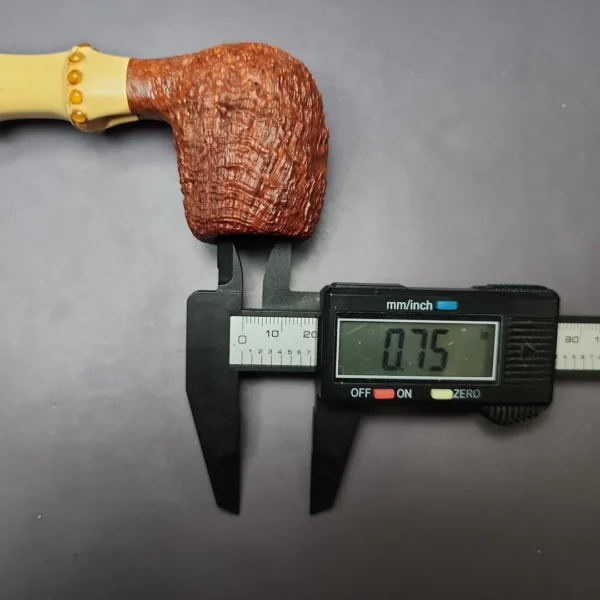 Michael Linder 2011 C2 Sandblasted Billiard w/ Bamboo Estate Briar Pipe, Unsmoked - Image 11