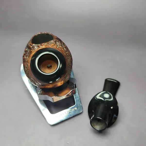 HS Studio Sandblasted Reverse Calabash Nosewarmer Estate Briar Pipe, Unsmoked - Image 11