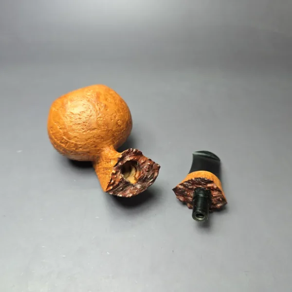 Christian Ruetz Sandblasted "Double Bark" Cobra Handmade Briar Pipe, New - Image 11