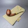 Bonsai Pipes XL Sandblasted Bent Billiard w/Amberoid Handmade Briar Pipe, New - Image 11