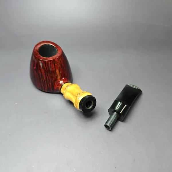 Smio Satou Smooth Volcano w/ Bamboo Estate Briar Pipe, Unsmoked - Image 11