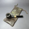 Brian Madsen Rusticated Pot w/ Brass Estate Briar Pipe, Unsmoked - Image 11