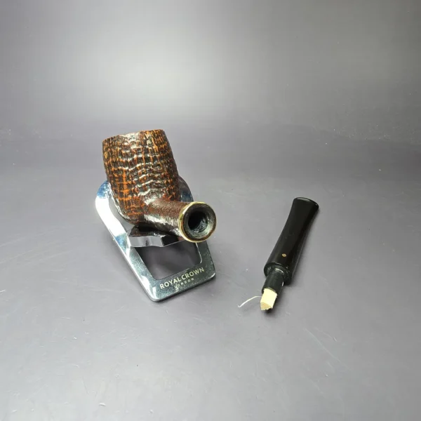 Savinelli Punto Oro 127 w/ Gold Sandblasted Billiard Estate Briar Pipe, 6mm, Unsmoked - Image 11