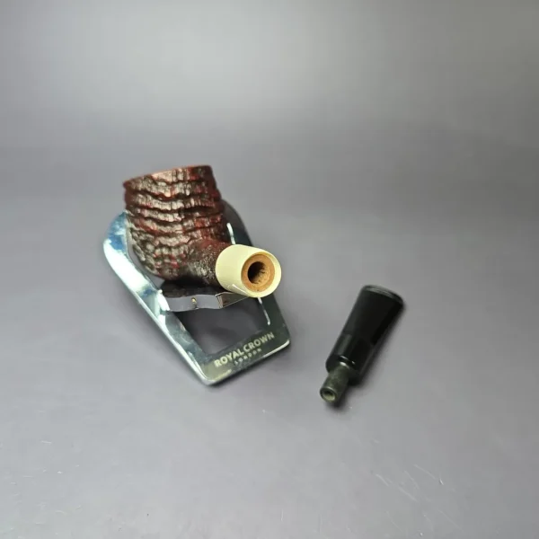 Michail Kyriazanos Contrast Sandblasted Pot w/ Ivorite Briar Pipe, Unsmoked - Image 11