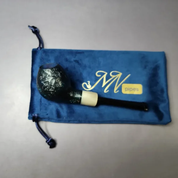 Mina Pipes Sandblasted Belge/ Horn Estate Briar Pipe, Unsmoked - Image 11