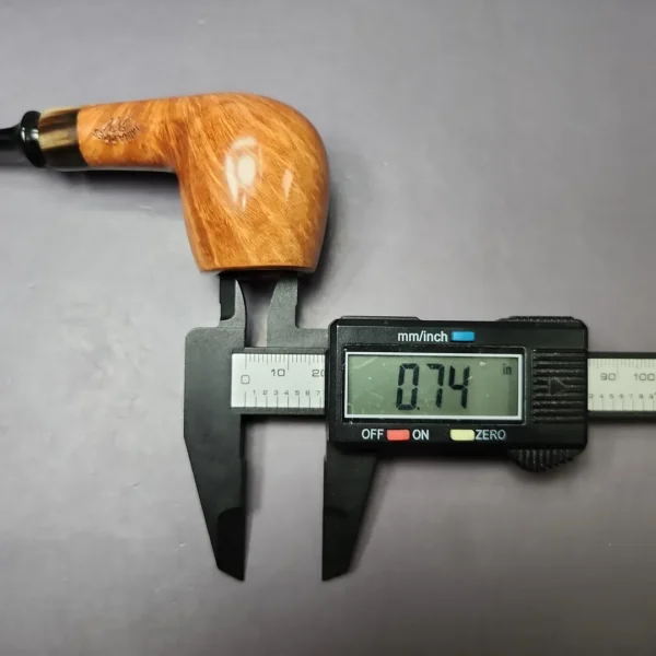 Mina Pipes Smooth Danish Apple w/ Horn Estate Briar Pipe, Unsmoked - Image 11