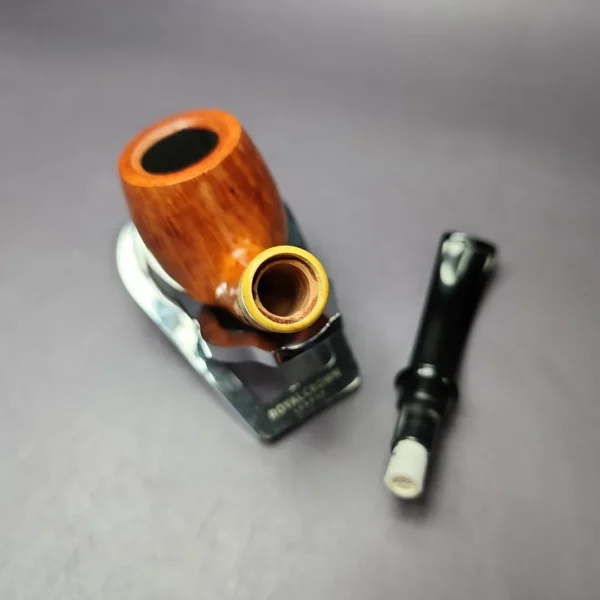 Mina Pipes Smooth Bent Billiard w/ Boxwood Estate Briar Pipe, Unsmoked, 9mm - Image 11