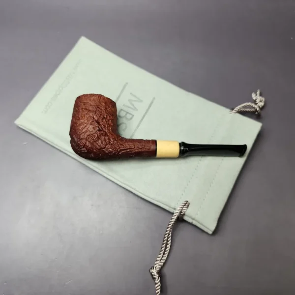 MBSD Briars by Piero Vitale Sandblasted Billiard w/ Olivewood Briar Pipe, New - Image 12