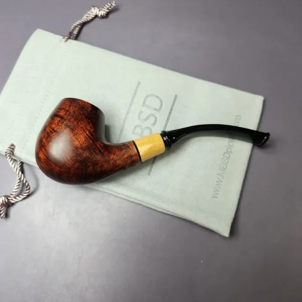 MBSD Briars by Piero Vitale Smooth Brandy w/ Boxwood Briar Pipe, New - Image 12