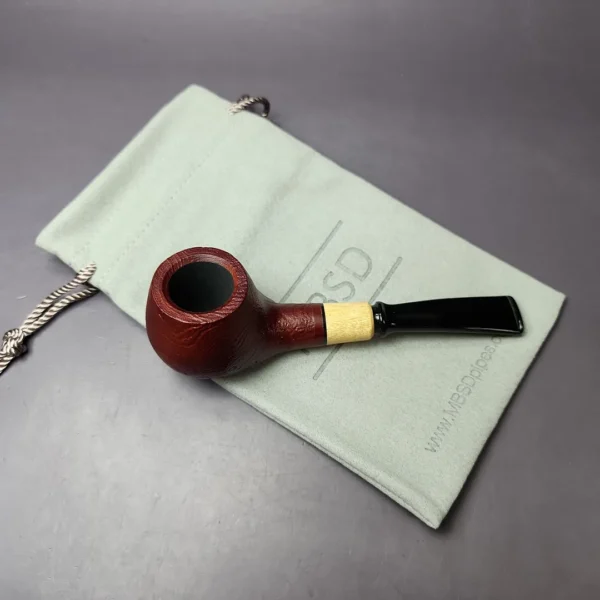 MBSD Briars by Piero Vitale Sandblasted Author w/ Olivewood Briar Pipe, New - Image 12