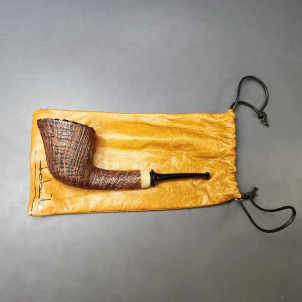 Gregor Lobnik Contrast Sandbasted Dublin w/ Horn Estate Briar Pipe, Unsmoked - Image 12