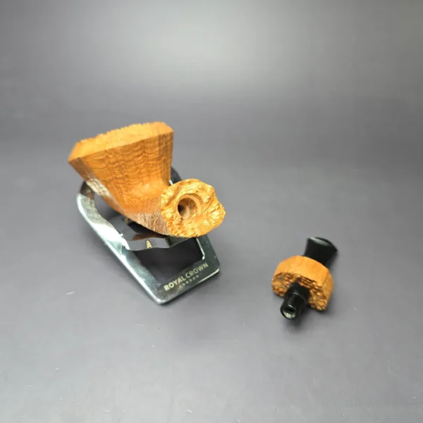 Christian Ruetz Sandblasted "Double Bark" Diamond Dublin Handmade Briar Pipe, New - Image 12