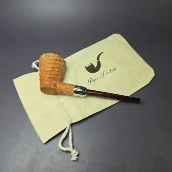 Pipe Tristan Ammonite Rusticated Dublin w/ Silver Handmade Briar Pipe, New - Image 11