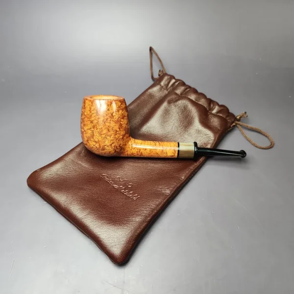 Peter Matzhold Smooth Lovat w/ Horn Estate Briar Pipe, Unsmoked - Image 12