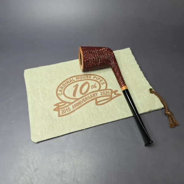 Walt Cannoy 10th Anniversary Cardinal House Munn E25 Handmade Briar Pipe, New - Image 12