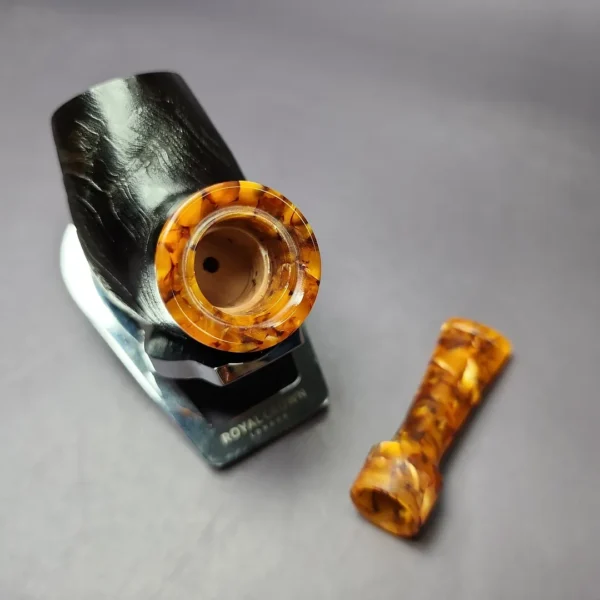 Mina Pipes Sandblasted Reverse Calabash Nosewarmer Estate Briar Pipe, Unsmoked - Image 12