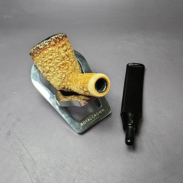 Barling Rusticated Zulu African Block Meerschaum Estate Pipe, English Estates - Image 12
