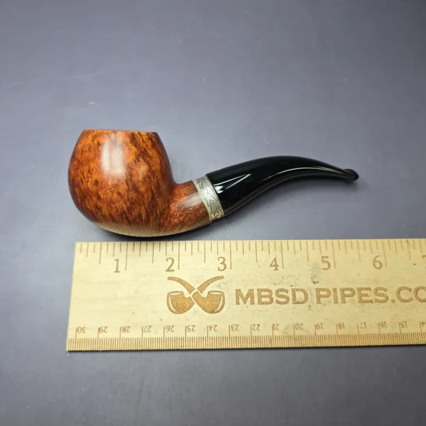 Ser Jacopo L1 Smooth Apple w/ Engraved Silver Estate Briar Pipe, Italian Estates - Image 12