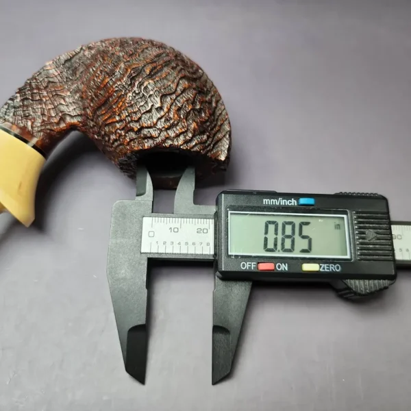 HS Studio Sandblasted Blowfish w/ Boxwood Estate Briar Pipe, Unsmoked - Image 12