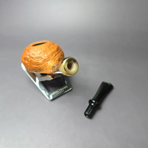 J. Mouton Tanblast Tomato w/ Ox Horn & Brass Handmade Briar Pipe, New - Image 12