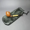 Steve Morrisette Smooth Egg w/ Bamboo & Amberoid Estate Briar Pipe, Unsmoked - Image 12