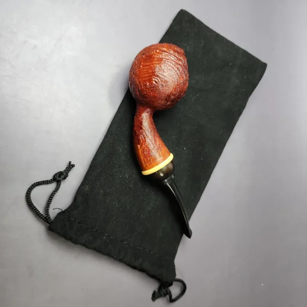HS Studio Sandblasted Wasp w/ Boxwood Estate Briar Pipe, Unsmoked - Image 13