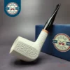 MBSD Meerschaum Deluxe XL Rustic Panel Block Meerschaum Pipe, Briar-Mortise, New